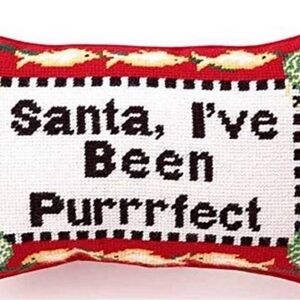 Cat Purrrfect Needlepoint Pillow 8”x12” NWT